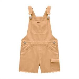 NEW MILON girl's frayed detailing overalls in tamarind